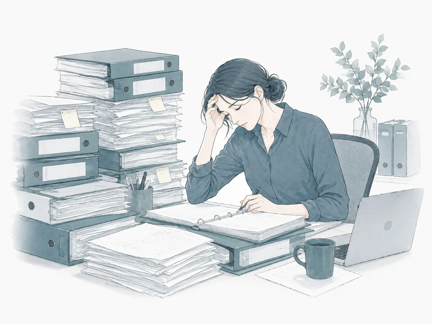 自分が手を離すと事業全体が止まりそうになる様子